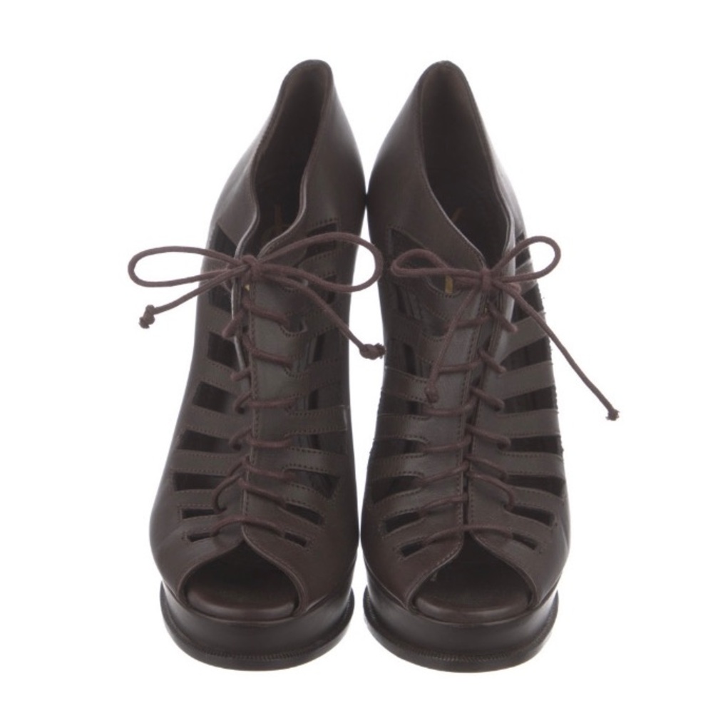 Authentic Yves Saint Laurent Leather Gladiator Platforms